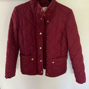 J. Crew Deep Red Quilted Jacket